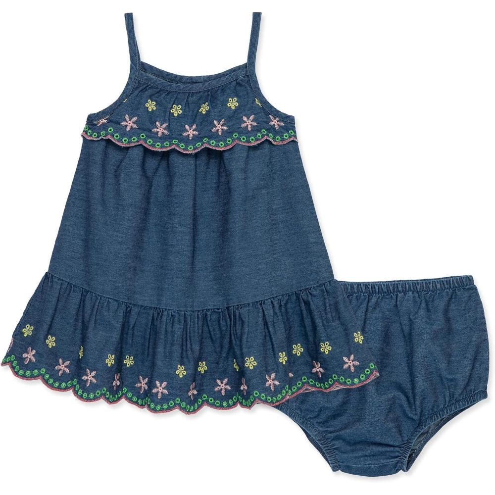 imageLittle Me Clothes for Baby Girls Sundress with Panty 12 Months 4 ToddlerBlue