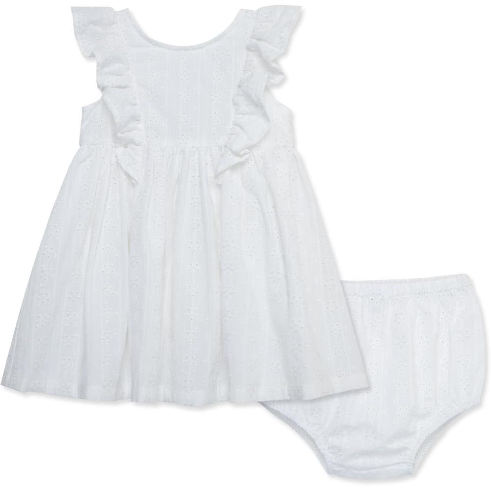 imageLittle Me Clothes for Baby Girls Sundress with Panty 12 Months 4 ToddlerWhite
