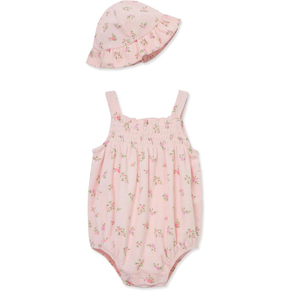 imageLittle Me Clothes for Baby Girls Terry Bubble Romper and Hat Set 3 to 12 MonthsMarys RoseMulti