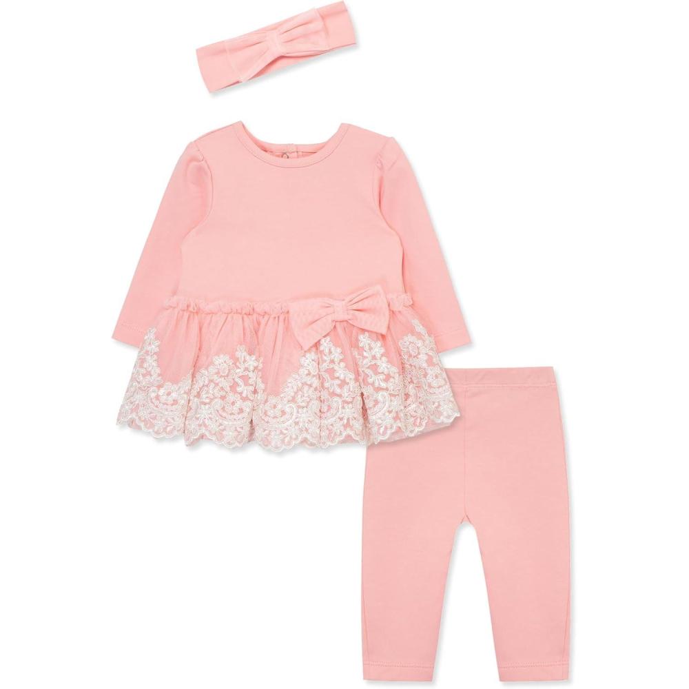 imageLittle Me Clothes for Baby Girls Tutu Shirt and Legging Set 3 Months to 24 MonthsQuartz PinkMarshmallow
