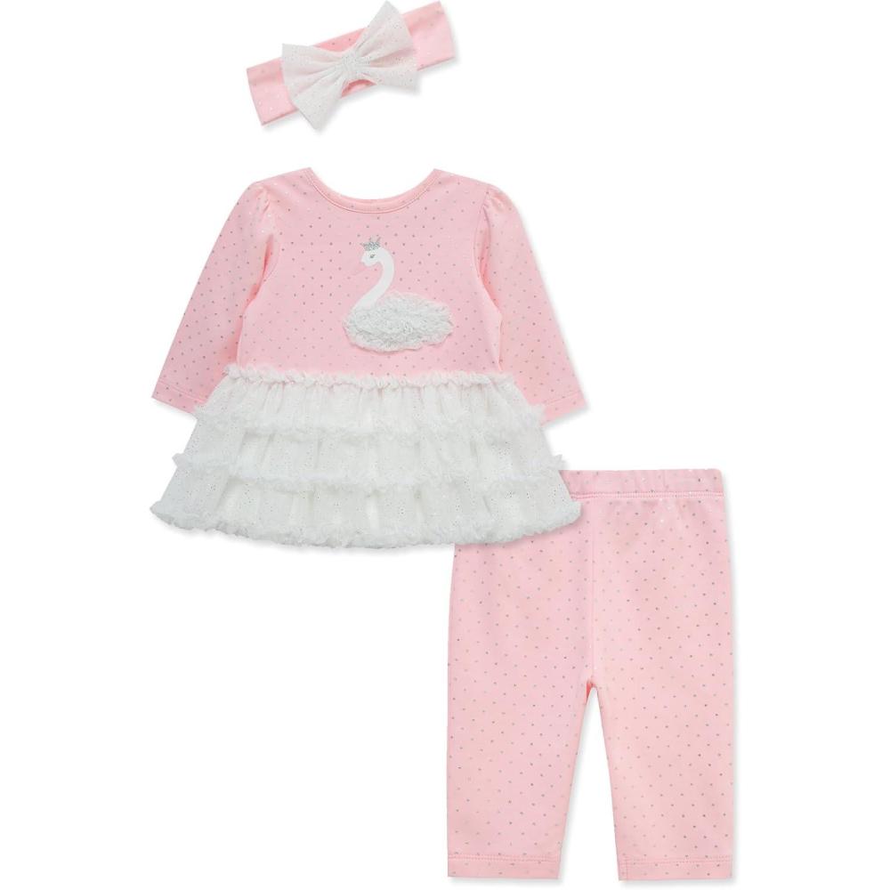 imageLittle Me Clothes for Baby Girls Tutu Shirt and Legging Set 3 Months to 24 MonthsRose ShadowMarshmallow
