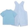 Little Me Baby Boy Shortall Set – 2-Piece, Tee Shirt and Overall Shorts, Cute and Comfy Outfits(Blue Bell/Multi)