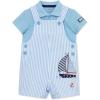 Little Me Baby Boy Shortall Set – 2-Piece, Tee Shirt and Overall Shorts, Cute and Comfy Outfits(Blue Bell/Multi)