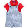 Little Me Baby Boy Shortall Set – 2-Piece, Tee Shirt and Overall Shorts, Cute and Comfy Outfits(High Risk Red/Blue Quartz)