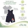 Little Me Baby Boy Shortall Set – 2-Piece, Tee Shirt and Overall Shorts, Cute and Comfy Outfits(Navy Blue Stripe)