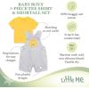 Little Me Baby Boy Shortall Set – 2-Piece, Tee Shirt and Overall Shorts, Cute and Comfy Outfits(Yellow Lion)