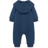Little Me Baby Boys’ Essential Solids Quilted Hooded Zip Up Jumpsuit Coverall, 0-12 Months