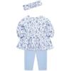 Little Me Baby Girls’ 3-Piece Tunic, Pant and Headband Set, 3-24 Months(Butterfly White)