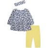 Little Me Baby Girls’ 3-Piece Tunic, Pant and Headband Set, 3-24 Months(Medieval Blue/Banana Cream)