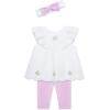 Little Me Baby Girls’ 3-Piece Tunic, Pant and Headband Set, 3-24 Months(Orchid Bouquet/White)