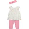 Little Me Baby Girls’ 3-Piece Tunic, Pant and Headband Set, 3-24 Months(Sea Pink)