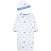 Little Me Clothes for Baby Boys’ 2-Piece Nightgown and Cap Set 100% Cotton with Elastic Bottom, Baby Essentials, 0-3 Months(Blue Golf Club)