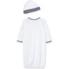 Little Me Clothes for Baby Boys’ 2-Piece Nightgown and Cap Set 100% Cotton with Elastic Bottom, Baby Essentials, 0-3 Months(White)