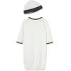Little Me Clothes for Baby Boys’ 2-Piece Nightgown and Cap Set 100% Cotton with Elastic Bottom, Baby Essentials, 0-3 Months(White Print Puppies)