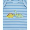 Little Me Clothes for Baby Boys’ Bodysuit, Pant and Hat Set, 3 Months – 12 Months(Blue Dinos)