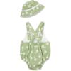 Little Me Clothes for Baby Boys’ Gauze Sunsuit and Hat Set, 3 to 12 Months(Reseda/Marshmallow)