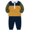 Little Me Clothes for Baby Boys’ Long Sleeve Polo Shirt and Pant Sets, 12 Months – 4T(Colorblock)