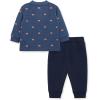 Little Me Clothes for Baby Boys’ Long Sleeve Polo Shirt and Pant Sets, 12 Months – 4T(Football Blue)