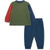 Little Me Clothes for Baby Boys’ Long Sleeve Polo Shirt and Pant Sets, 12 Months – 4T(Green/Blue)