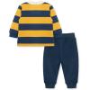 Little Me Clothes for Baby Boys’ Long Sleeve Polo Shirt and Pant Sets, 12 Months – 4T(Yellow Rugby Stripe)