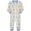 Little Me Clothes for Baby Boys’ Zip Front Pajama Footie, 12-24 Months(Marshmallow/Placid Blue)