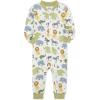 Little Me Clothes for Baby Boys’ Zip Front Pajama Footie, 12-24 Months(Marshmallow/Tarragon)