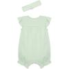 Little Me Clothes for Baby Girls’ 100% Cotton Romper and Headband Set, 3-12 Months(Ambrosia/Multi)