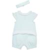 Little Me Clothes for Baby Girls’ 100% Cotton Romper and Headband Set, 3-12 Months(Yucca/White)