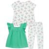 Little Me Clothes for Baby Girls’ 3-Piece Tunic and Pant Play Sets, 12 Months – 4 Toddler(Ivory Print)