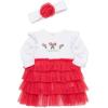 Little Me Clothes for Baby Girls’ Holiday Bodysuit and Dress Set, 3 Months – 12 Months(Candy White)