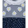 Little Me Clothes for Baby Girls’ Popover Bodysuit Dress and Hat Set, 3-12 Months(Medieval Blue/White)