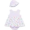 Little Me Clothes for Baby Girls’ Popover Bodysuit Dress and Hat Set, 3-12 Months(Orchid Bouquet/Multi)