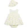 Little Me Clothes for Baby Girls’ Popover Bodysuit Dress and Hat Set, 3-12 Months(Pale Banana/White)