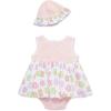Little Me Clothes for Baby Girls’ Popover Bodysuit Dress and Hat Set, 3-12 Months(Peach Amber/Multi)