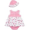 Little Me Clothes for Baby Girls’ Popover Bodysuit Dress and Hat Set, 3-12 Months(Rouge Red/White)