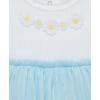 Little Me Clothes for Baby Girls’ Popover Bodysuit Dress and Headband Set, 3-12 Months(Blue Daisies)