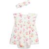 Little Me Clothes for Baby Girls’ Popover Bodysuit Dress and Headband Set, 3-12 Months(Floral Roses)