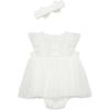 Little Me Clothes for Baby Girls’ Popover Bodysuit Dress and Headband Set, 3-12 Months(Marshmallow)