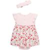 Little Me Clothes for Baby Girls’ Popover Bodysuit Dress and Headband Set, 3-12 Months(Pink Strawberries)
