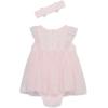 Little Me Clothes for Baby Girls’ Popover Bodysuit Dress and Headband Set, 3-12 Months(Pink Strawberry)