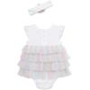 Little Me Clothes for Baby Girls’ Popover Bodysuit Dress and Headband Set, 3-12 Months(Rainbow White/Multi)