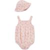 Little Me Clothes for Baby Girls’ Terry Bubble Romper and Hat Set, 3 to 12 Months(Mary’s Rose/Multi)