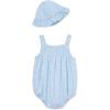 Little Me Clothes for Baby Girls’ Terry Bubble Romper and Hat Set, 3 to 12 Months(Nantucket Breeze/Multi)