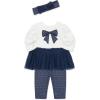 Little Me Clothes for Baby Girls’ Tutu Shirt and Legging Set, 3 Months to 24 Months(Medieval Blue/Marshmallow)