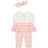 Little Me Clothes for Baby Girls’ Tutu Shirt and Legging Set, 3 Months to 24 Months(Seashell Pink/Marshmallow)