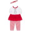 Little Me Clothes for Baby Girls’ Tutu Shirt and Legging Set, 3 Months to 24 Months(White/Christmas Red)