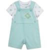 Little Me baby-boys 2-piece Tee Shirt and Shortall Set(Aquifer/Pale Grey)