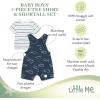Little Me baby-boys 2-piece Tee Shirt and Shortall Set(Blue Whales)