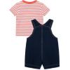 Little Me baby-boys 2-piece Tee Shirt and Shortall Set(Dark Denim Blue)