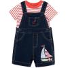 Little Me baby-boys 2-piece Tee Shirt and Shortall Set(Dark Denim Blue)